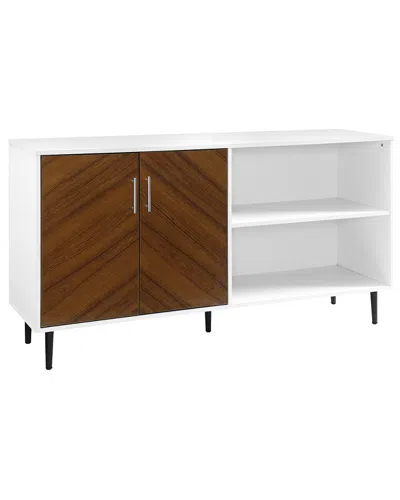 Hewson 58in Modern Wood Tall Tv Stand Storage Cabinet