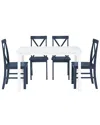 Hewson 5pc Solid Wood Farmhouse Dining Set In White