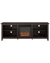 Hewson 70in Rustic Farmhouse Electric Fireplace Tv Stand