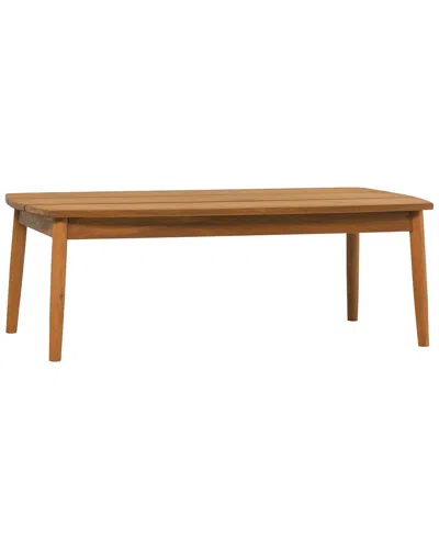 Hewson Contemporary Eucalyptus Patio Coffee Table In Brown