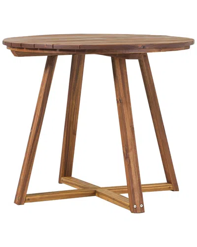 HEWSON HEWSON CONTEMPORARY SLAT-TOP ROUND PATIO DINING TABLE
