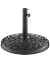 Hewson Cross Weave Round Outdoor Patio Umbrella Base In Black