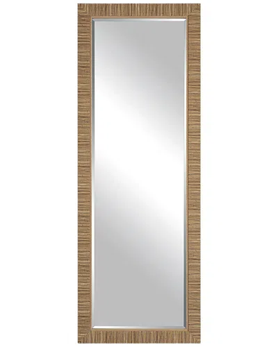 Hewson Faux Textured Wrap Framed Long Mirror In Brown