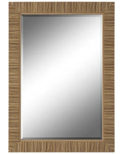 Hewson Faux Textured Wrap Framed Mirror In Brown