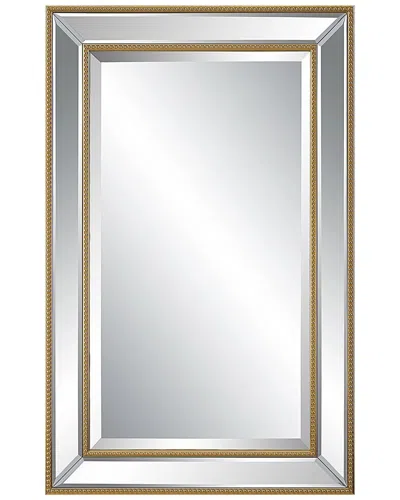 Hewson Gold Beading Beveled Frame Mirror In Gray