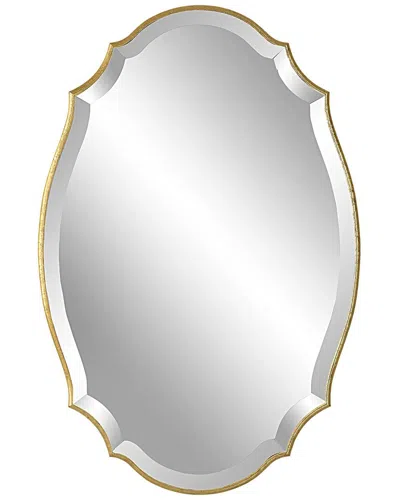Hewson Lightly Antiqued Metallic Gold Leaf Mirror In Silver