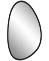 Hewson Matte Black Pvc Asymmetrical Frame Mirror In Black