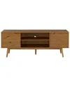 Hewson Modern 2 Door Caramel Solid Wood Tv Stand In Caramel