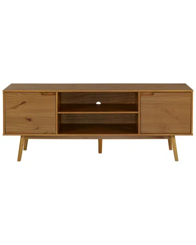 Hewson Modern 2 Door Caramel Solid Wood Tv Stand