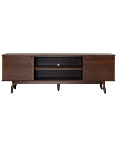 Hewson Modern 2-door Solid Wood Tv Stand In Brown