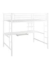 Hewson Premium Metal Full Size Loft Bed With Workstation