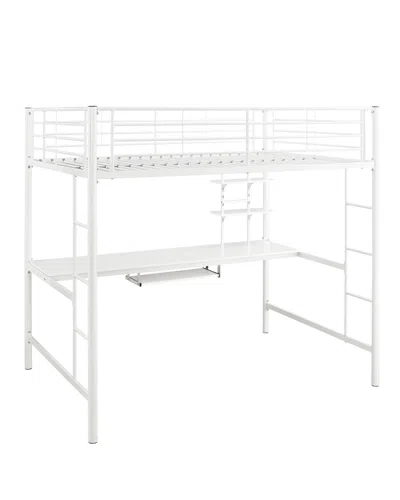Hewson Premium Metal Full Size Loft Bed With Workstation