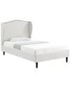 Hewson Ellena Platform Bed Upholstered Cream White In White
