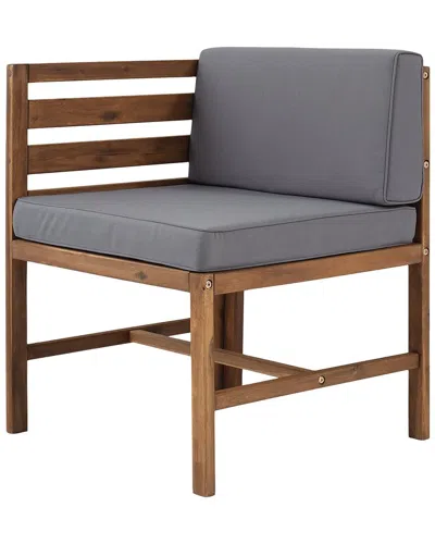 Hewson Sanibel Modular Outdoor Acacia L/r Chairs And Ottoman In Brown