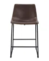 Hewson Set Of 2 Faux Leather Kitchen Counter Stools