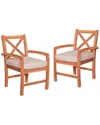 Hewson Acacia Wood Outdoor Patio Dining Chairs