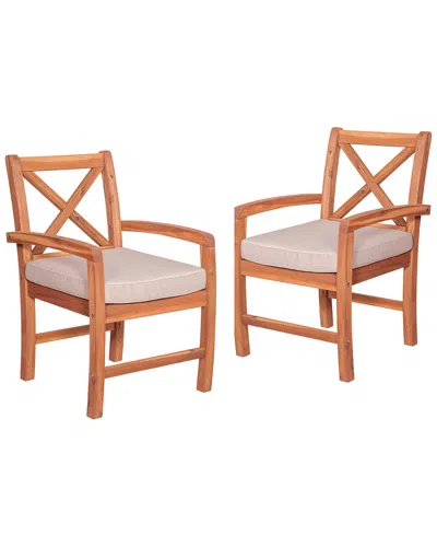 Hewson Acacia Wood Outdoor Patio Dining Chairs