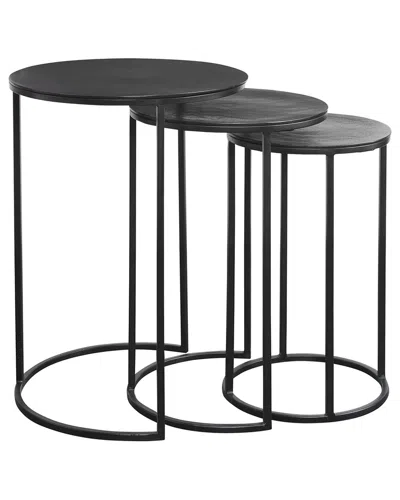 Hewson Set Of 3 Nero Nesting Tables In Black