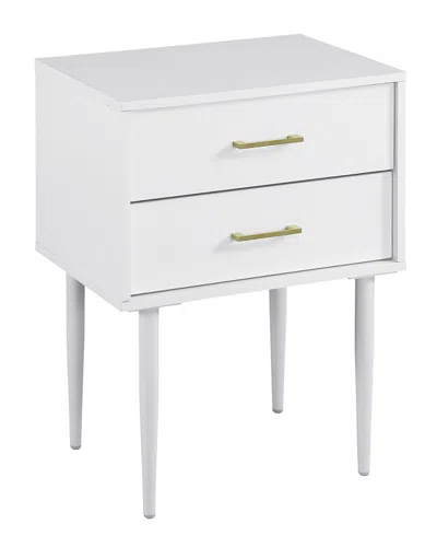 HEWSON WALKER EDISON 20IN MID-CENTURY MODERN TWO-DRAWER SIDE END TABLE