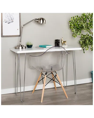 Hewson 42in Hairpin Leg Wood Writing Desk