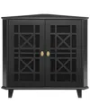 Hewson Fretwork Black Corner Accent Cabinet In Black