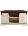 Hewson Sliding Brown Barn Door Corner Tv Stand In Brown
