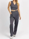 Hey Babe Button Vest And Trouser Set In Grey In Grey