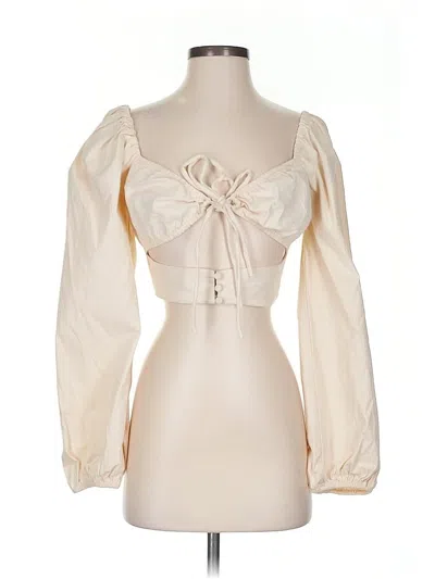 Pre-owned Hey Babe Long Sleeve Blouse In White