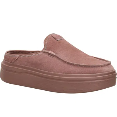 Hey Dude Austin Lift Classic 41272-21d Womens Brown Suede Platform Shoes Jax2085 In Pink