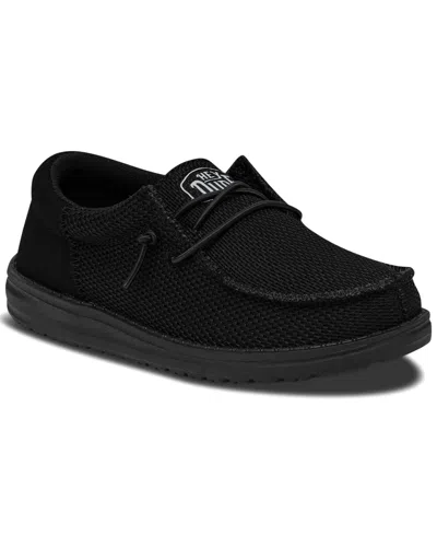 Hey Dude Big Kids Wally Funk Mono Casual Moccasin Sneakers From Finish Line In Black,shade