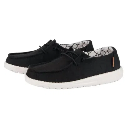 Hey Dude Kids' Boy's Youth Wendy Linen Sneakers In Black