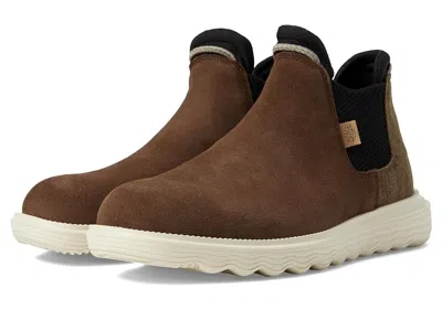 Hey Dude Branson Boots Womens Us 7 Brown Suede Round Toe Slip On Chelsea Khd2347