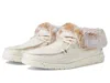 Hey Dude Britt Women's Beige Canvas Faux Fur Comfort Casual Shoes Jobb1995 In Neutral