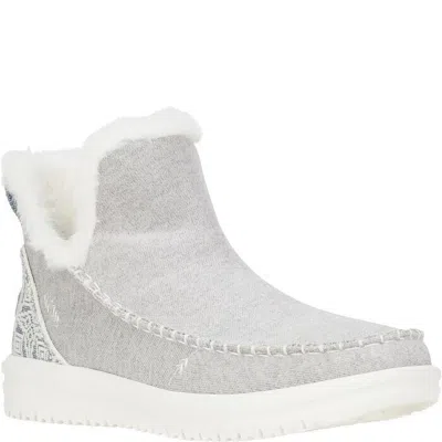 Hey Dude Camden 42030-030 Boots Women's Us 9 Gray Faux Fur Lined Slip-on Khd1478