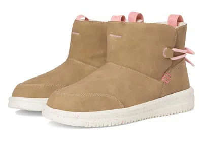 Hey Dude Camden Bow Boots Cozy (little Kid/big Kid) Girls Shoes Chestnut : 2 Little Kid M, Synthetic In Brown