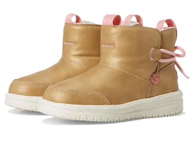 Hey Dude Kids' Camden Bow Boots Cozy (toddler) Girls Shoes Gold Sparkle : 9 Toddler M, Synthetic