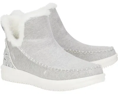Hey Dude Camden Brushed Cozy 42030-030 Boots Women 9 Gray Faux Fur Lined Khd1927