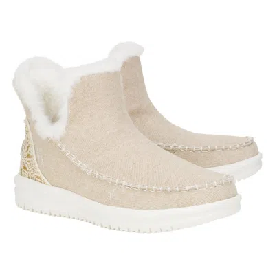 Hey Dude Camden Brushed Cozy 42030-202 Boots Women's Us 12 Sand Slip-on Khd2272