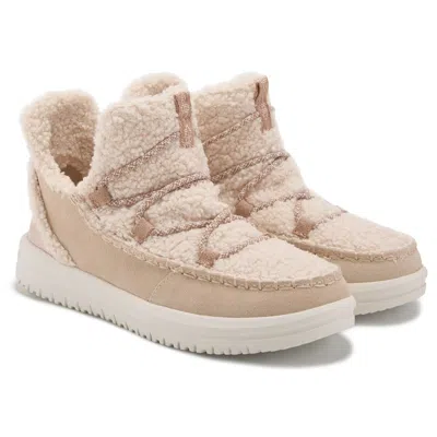 Hey Dude Camden Women's Us 9 Beige Suede Cozy Ankle Slip-on Casual Shoes Khd2273