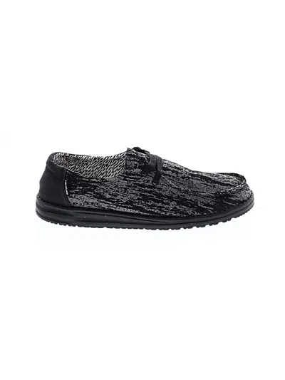 Pre-owned Hey Dude Flats In Black
