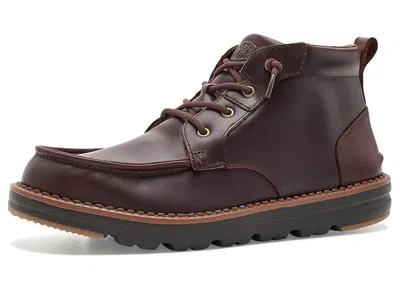 Hey Dude Flint Boots Leather Men's Boots Argan Oil/chocolate Torte: 9 M In Brown