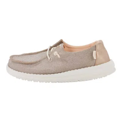 Hey Dude Girl's Wendy Metallic Sparkle Slip-on Shoes In Rose Gold In Gray