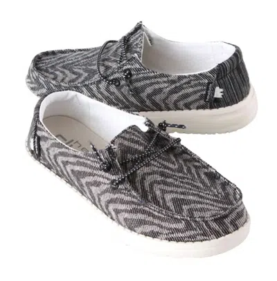 Hey Dude Kids' Girl's Wendy Youth Woven Shoes In Zebra Black Stripe In Multi