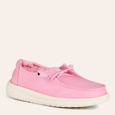 Hey Dude Heydude Girls' Wendy Stretch Canvas Foxglove Pink Moc Toe Shoes