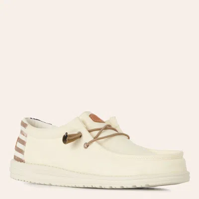 Hey Dude Heydude Men's Wally Americana Cream Moc Toe Shoes In Neutral