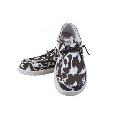 Hey Dude Kid's Cowgirl Sparkle Shoe In Brown & White In Multi
