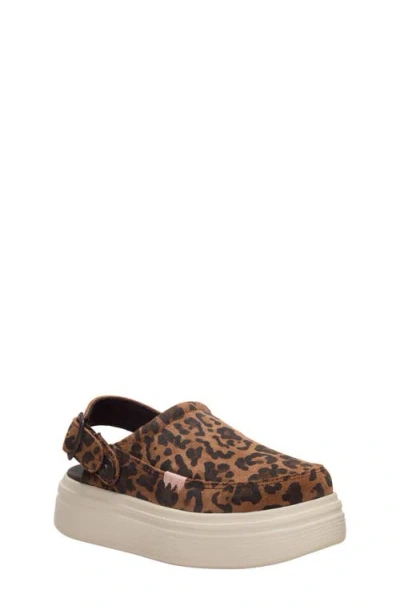 Hey Dude Kids' Austin Lift Leather Clog In Brown