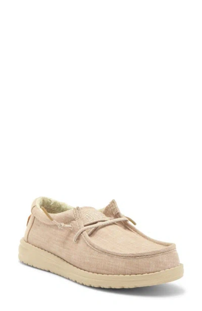 Hey Dude Kids' Wally Basic Boat Shoe In Beige