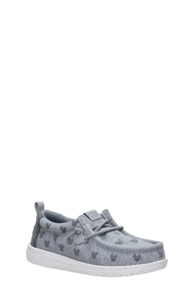 Hey Dude Kids' Wally Mickey Jersey Slip-on Sneaker In Gray
