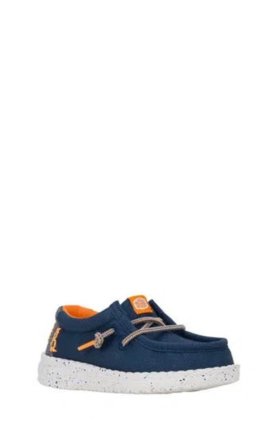Hey Dude Kids' Wally Sport Grid Sneaker In Blue